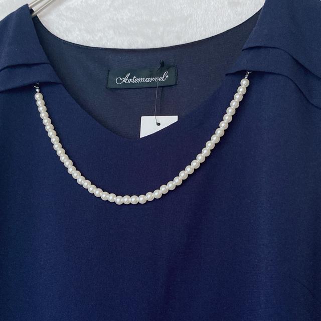 新品 ネイビー パールネックライン ノースリ パーティー ドレス ワンピース L N2m < 女性ファッション 新品 ネイビー パールネックライン ノースリ パーティー ドレス ワンピース L N2m < 女性ファッションの