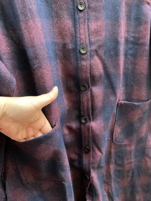 LL未使用ワインチェック柄シャツチュニック < 女性ファッション  LL未使用ワインチェック柄シャツチュニック < 女性ファッションの