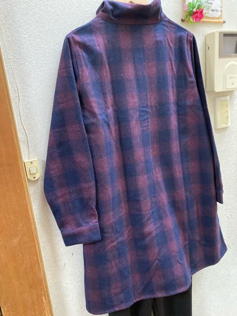 LL未使用ワインチェック柄シャツチュニック < 女性ファッション  LL未使用ワインチェック柄シャツチュニック < 女性ファッションの