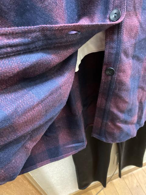 LL未使用ワインチェック柄シャツチュニック < 女性ファッション  LL未使用ワインチェック柄シャツチュニック < 女性ファッションの