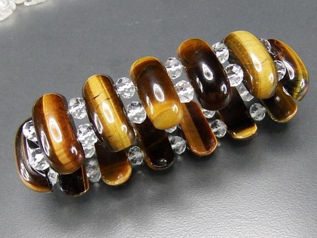 一点物大型タイガーアイ細長形天然石バングルブレスレット < 女性アクセサリー/時計 一点物大型タイガーアイ細長形天然石バングルブレスレット < 女性アクセサリー/時計の