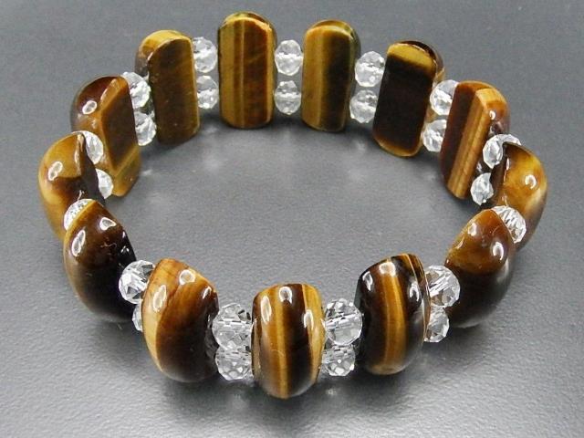 一点物大型タイガーアイ細長形天然石バングルブレスレット < 女性アクセサリー/時計 一点物大型タイガーアイ細長形天然石バングルブレスレット < 女性アクセサリー/時計の