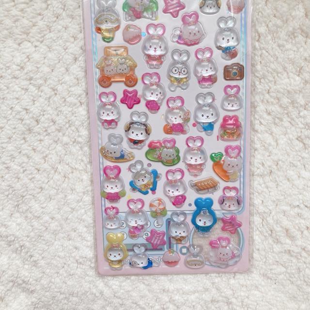 新品 ぷくっと 3D 立体 うさぎ シール ステッカー デコ コラージュ シール帳 N2m < インテリア/ライフ 新品 ぷくっと 3D 立体 うさぎ シール ステッカー デコ コラージュ シール帳 N2m < インテリア/ライフの