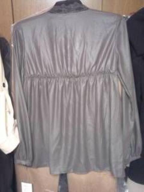 ブラウン茶色シフォンチュニックトップス胸元レースAライン38M < 女性ファッション  ブラウン茶色シフォンチュニックトップス胸元レースAライン38M < 女性ファッションの