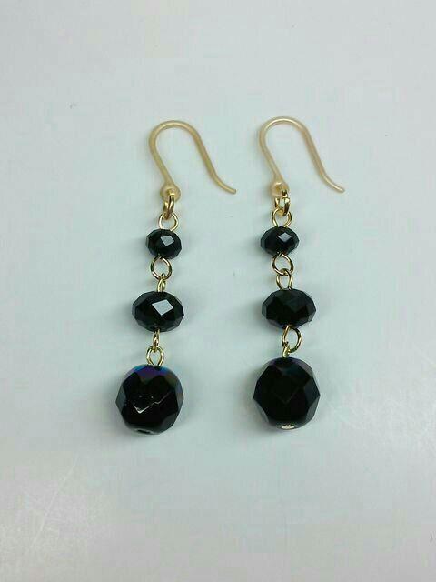 チェコジェットオーロラ&ジェット2連スワロ樹脂フック☆ < 女性アクセサリー/時計  チェコジェットオーロラ&ジェット2連スワロ樹脂フック☆ < 女性アクセサリー/時計の