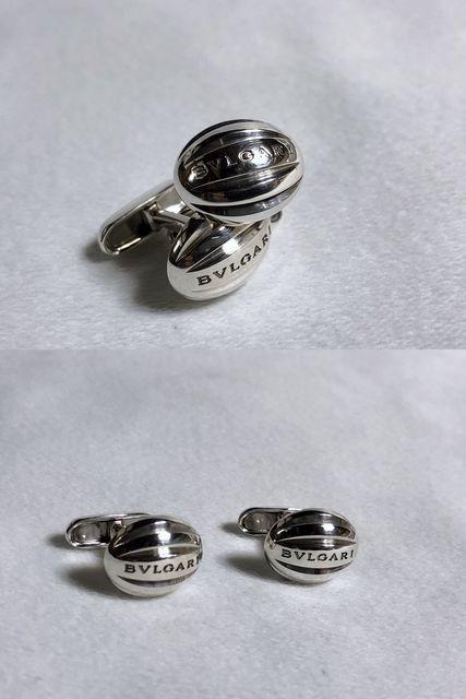 正規良 ブルガリBVLGARI ロゴ文字オーバル立体ラインカフス カフリンクス SV925ボタン 付属有 ハイエンドラグジュアリー < ブランド  正規良 ブルガリBVLGARI ロゴ文字オーバル立体ラインカフス カフリンクス SV925ボタン 付属有 ハイエンドラグジュアリー < ブランドの