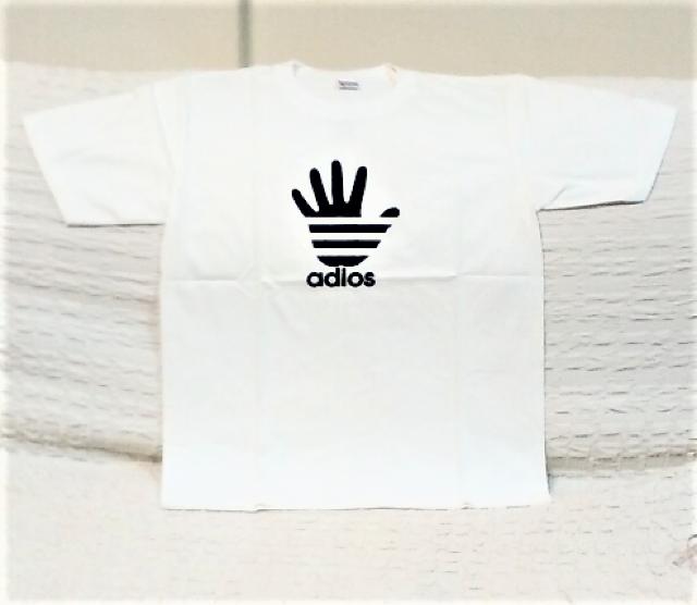 adios★おもしろTシャツ★白★L★ホワイト★コットン100★ < 男性ファッション  adios★おもしろTシャツ★白★L★ホワイト★コットン100★  < 男性ファッションの