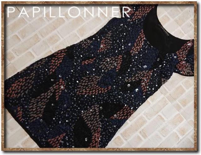 パピヨネ 刺繍&スパンコール付きワンピース < ブランド  パピヨネ 刺繍&スパンコール付きワンピース  < ブランドの