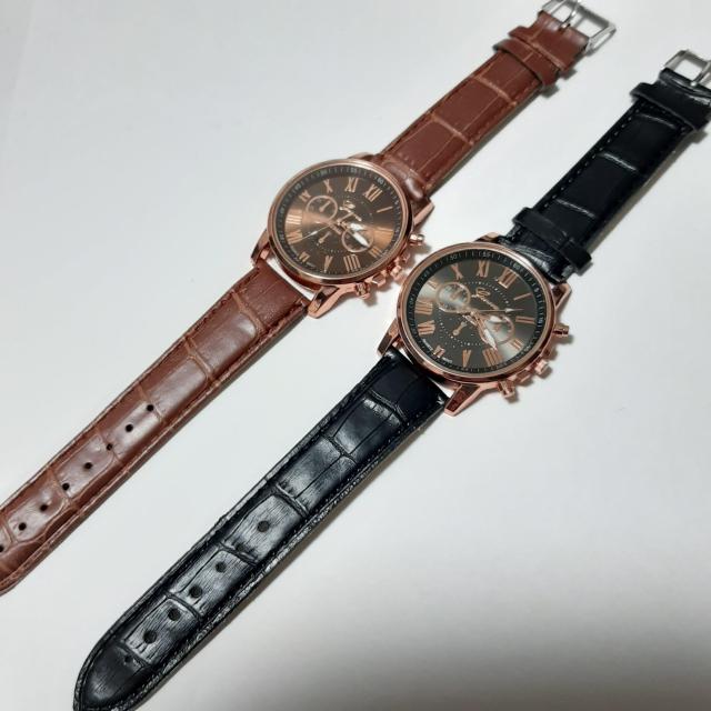 新品 腕時計 高級感 ゴージャス 黒と茶色のセット 1 < 女性アクセサリー/時計  新品 腕時計 高級感 ゴージャス 黒と茶色のセット 1 < 女性アクセサリー/時計の