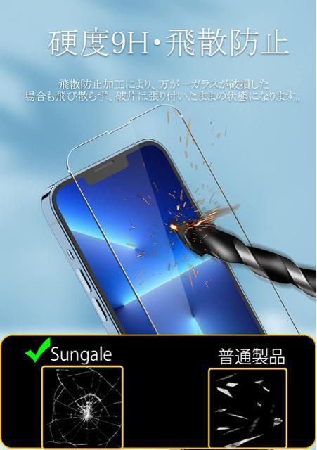 iPhone 13 Pro�p �K���X�t�B����(2����)+�J�����t�B����(2����)�K�C�h�g�t�� �t���ی�t�B����+�����Y�ی�t�B���� �� �Ɠd/AV�� 