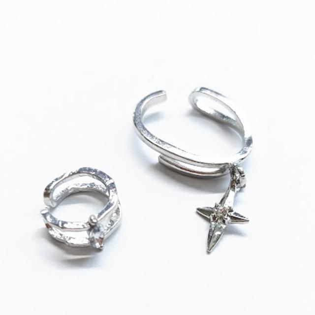 L1 レディースイヤーカフ シルバー ダブルイヤカフ クロスデザイン 重ね付けデザインイヤリング 幅調整可能なノンホールピアス < 女性アクセサリー/時計 L1 レディースイヤーカフ シルバー ダブルイヤカフ クロスデザイン 重ね付けデザインイヤリング 幅調整可能なノンホールピアス < 女性アクセサリー/時計の