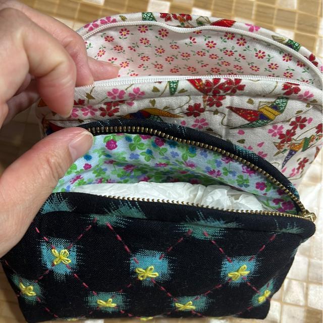 (新品)和柄ポーチ(2コセット)ハンドメイド < 女性ファッション  (新品)和柄ポーチ(2コセット)ハンドメイド < 女性ファッションの