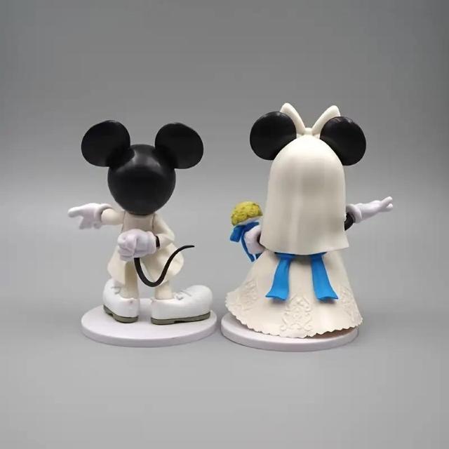 爆ヤス価格1590円★2個セット ミッキとミニー・マウスの結婚記念品 - 白いドレスのカップルと黄色い花束フィギュア < ホビー  爆ヤス価格1590円★2個セット ミッキとミニー・マウスの結婚記念品 - 白いドレスのカップルと黄色い花束フィギュア < ホビーの