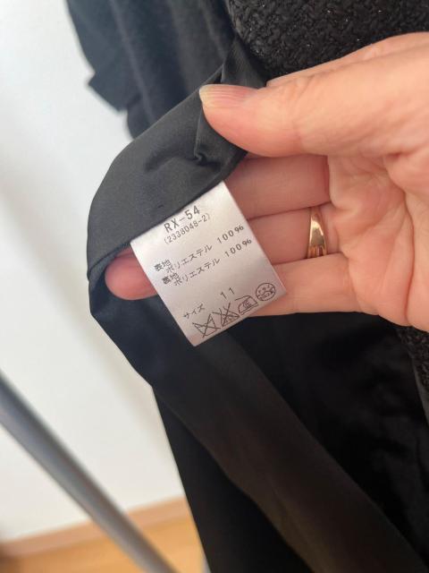 iMAGE イマージュ 黒 ブラック スタンドカラー コート 11号 ベルト付 上品 アウター < ブランド iMAGE イマージュ 黒 ブラック スタンドカラー コート 11号 ベルト付 上品 アウター < ブランドの