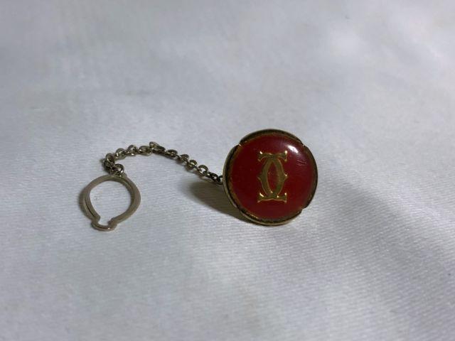 正規 カルティエCartier 2Cロゴ ネクタイピン ゴールド×赤 タイタニックタイピン ブローチ < ブランド  正規 カルティエCartier 2Cロゴ ネクタイピン ゴールド×赤 タイタニックタイピン ブローチ < ブランドの