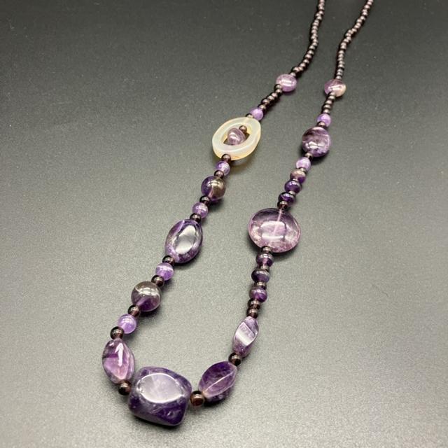即決 エレガント パープル ネックレス < 女性アクセサリー/時計 即決 エレガント パープル ネックレス < 女性アクセサリー/時計の