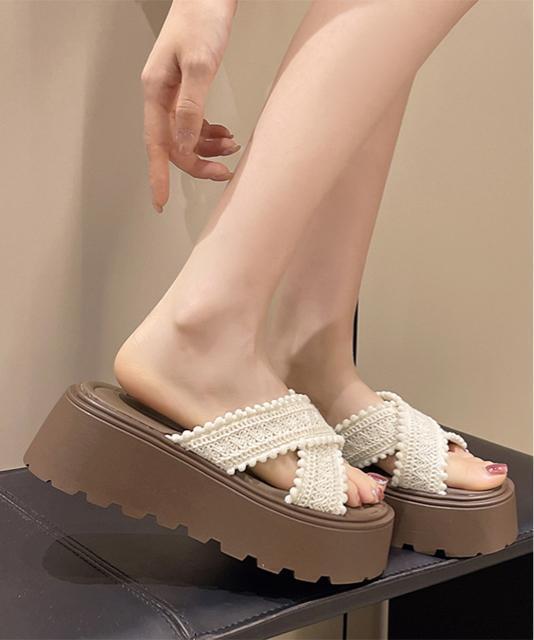 送料無料 新品 厚底サンダル レディース クロッシー編み < 女性ファッション  送料無料 新品 厚底サンダル レディース クロッシー編み < 女性ファッションの