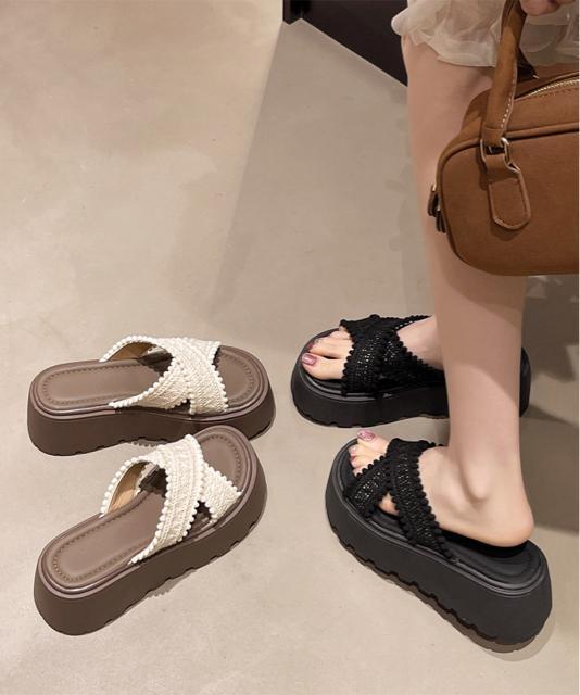 送料無料 新品 厚底サンダル レディース クロッシー編み < 女性ファッション  送料無料 新品 厚底サンダル レディース クロッシー編み < 女性ファッションの