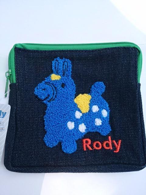 新品タグつき ロディ 刺繍スクエアポーチ ブルー Rody < 女性ファッション  新品タグつき ロディ 刺繍スクエアポーチ ブルー Rody  < 女性ファッションの