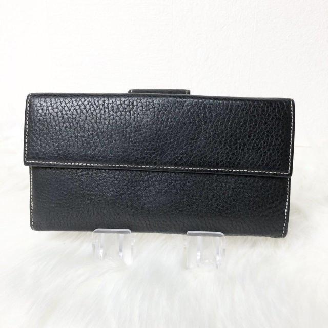 【良品】ティファニー 長財布 二つ折り財布 ターンロック ティファニーブルー ブラック 黒 レザー < ブランド  【良品】ティファニー 長財布 二つ折り財布 ターンロック ティファニーブルー ブラック 黒 レザー < ブランドの