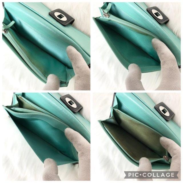 【良品】ティファニー 長財布 二つ折り財布 ターンロック ティファニーブルー ブラック 黒 レザー < ブランド  【良品】ティファニー 長財布 二つ折り財布 ターンロック ティファニーブルー ブラック 黒 レザー < ブランドの