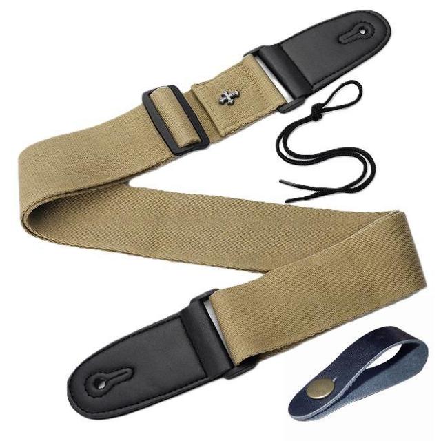 クロスモチーフ 十字架 ギター ストラップ ボタン付き アコギ アコースティックギター エレキギター ベース ベージュ色 < ホビー クロスモチーフ 十字架 ギター ストラップ ボタン付き アコギ アコースティックギター エレキギター ベース ベージュ色 < ホビーの