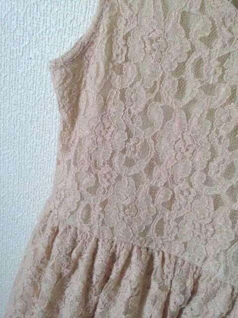 MiNK MOSSi ◆ベージュ レース チュニック ワンピース Mサイズ < 女性ファッション  MiNK MOSSi ◆ベージュ レース チュニック ワンピース Mサイズ < 女性ファッションの