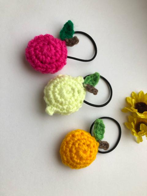 ハンドメイド  ヘアゴム 小さなお子様用 りんごみかんレモン♪ < 女性ファッション  ハンドメイド  ヘアゴム 小さなお子様用 りんごみかんレモン♪ < 女性ファッションの