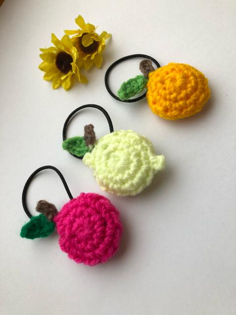 ハンドメイド  ヘアゴム 小さなお子様用 りんごみかんレモン♪ < 女性ファッション  ハンドメイド  ヘアゴム 小さなお子様用 りんごみかんレモン♪ < 女性ファッションの