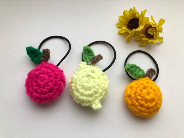 ハンドメイド  ヘアゴム 小さなお子様用 りんごみかんレモン♪ < 女性ファッション  ハンドメイド  ヘアゴム 小さなお子様用 りんごみかんレモン♪ < 女性ファッションの