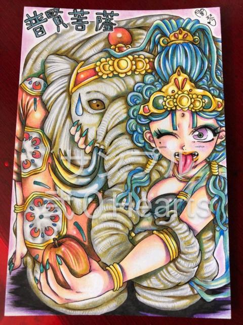 創作イラスト**普賢菩薩と遣いの像 < アニメ/コミック/キャラクター  創作イラスト**普賢菩薩と遣いの像  < アニメ/コミック/キャラクターの