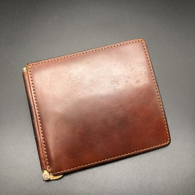 即決 OIL SHELL CORDOVAN 札入れ マネークリップ < 男性ファッション  即決 OIL SHELL CORDOVAN 札入れ マネークリップ < 男性ファッションの