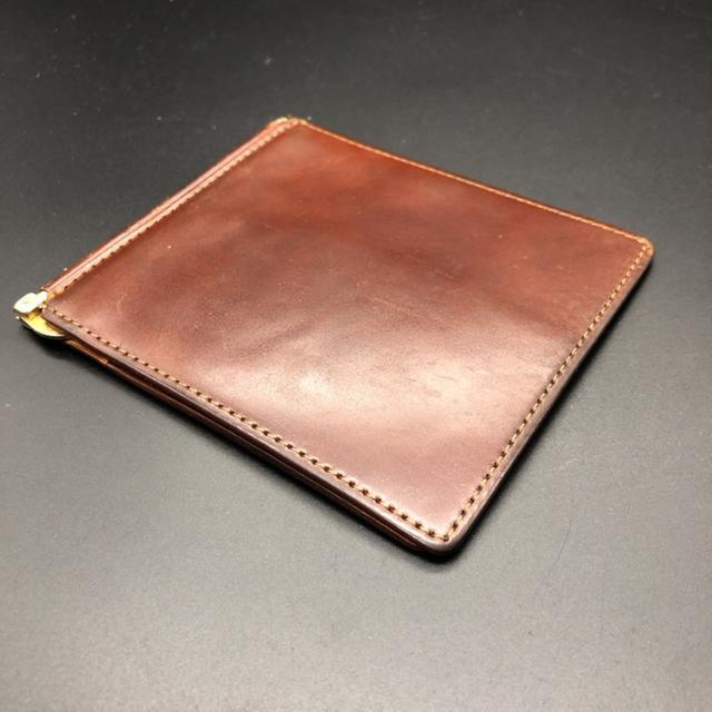 即決 OIL SHELL CORDOVAN 札入れ マネークリップ < 男性ファッション  即決 OIL SHELL CORDOVAN 札入れ マネークリップ < 男性ファッションの
