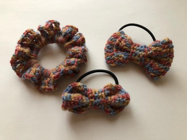 ハンドメイド ヘアゴム リボン シュシュ ウール < 女性ファッション  ハンドメイド ヘアゴム リボン シュシュ ウール < 女性ファッションの