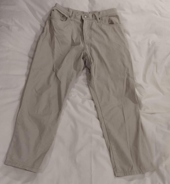 BROWDWIN ペグトップ ベージュチノパンツ クロップド 古着 W69~77 < 女性ファッション  BROWDWIN ペグトップ ベージュチノパンツ クロップド 古着 W69~77 < 女性ファッションの