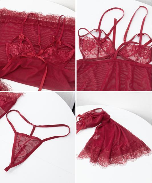 送料無料 新品 セクシーベビードール3点セットガウン付き < 女性ファッション  送料無料 新品 セクシーベビードール3点セットガウン付き < 女性ファッションの