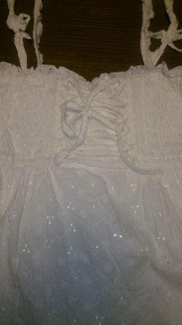 TRALALA☆白マキシワンピ+りぼん付デニムベスト☆SET売り☆新品同様 < ブランド TRALALA☆白マキシワンピ+りぼん付デニムベスト☆SET売り☆新品同様 < ブランドの