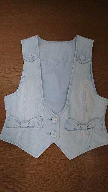 TRALALA☆白マキシワンピ+りぼん付デニムベスト☆SET売り☆新品同様 < ブランド TRALALA☆白マキシワンピ+りぼん付デニムベスト☆SET売り☆新品同様 < ブランドの