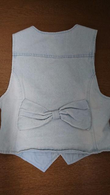 TRALALA☆白マキシワンピ+りぼん付デニムベスト☆SET売り☆新品同様 < ブランド TRALALA☆白マキシワンピ+りぼん付デニムベスト☆SET売り☆新品同様 < ブランドの