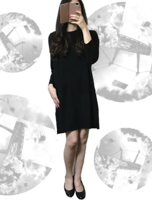 フェリシモ〓究極のカットソー黒チュニックワンピース(L)新品〓 < ブランド フェリシモ〓究極のカットソー黒チュニックワンピース(L)新品〓 < ブランドの