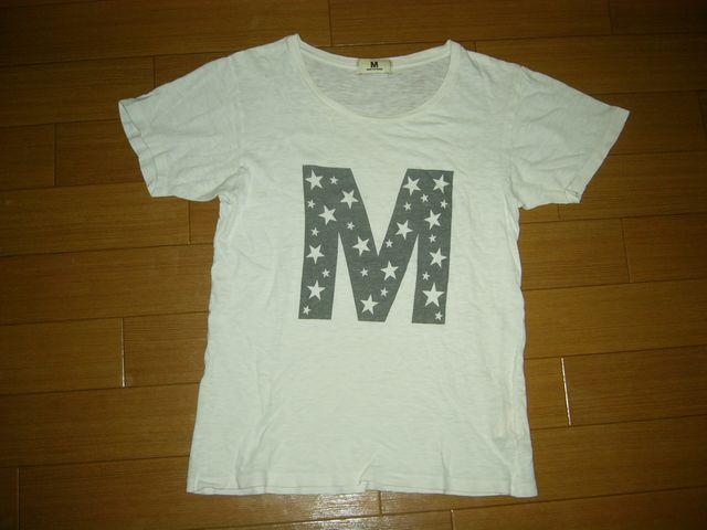 MエムTシャツS白カットソー☆星柄ロゴTMT < ブランド  MエムTシャツS白カットソー☆星柄ロゴTMT  < ブランドの