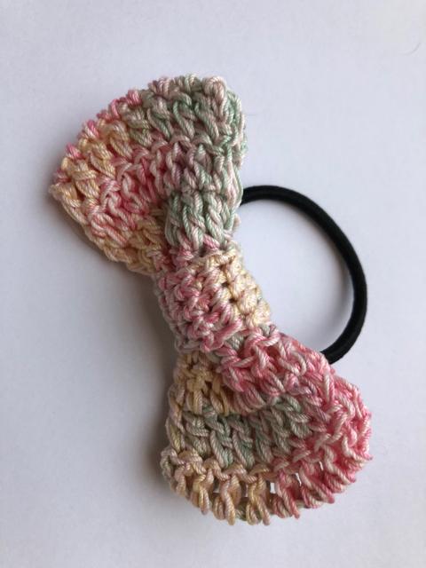 ハンドメイド ヘアゴム レース糸で編んだリボン♪ ガーリー < 女性ファッション  ハンドメイド ヘアゴム レース糸で編んだリボン♪ ガーリー < 女性ファッションの