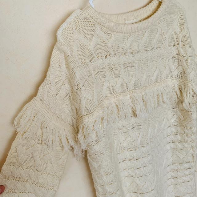 切手可 フリンジ 付 ニットワンピース < 女性ファッション  切手可 フリンジ 付 ニットワンピース < 女性ファッションの