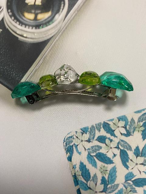 レジン 鉱石バレッタ グリーン系 < 女性ファッション  レジン 鉱石バレッタ グリーン系 < 女性ファッションの