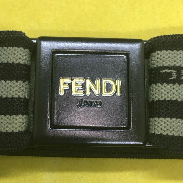 レア フェンディジーンズ ゴムベルト 黒/カーキ 美品 < ブランド  レア フェンディジーンズ ゴムベルト 黒/カーキ 美品 < ブランドの