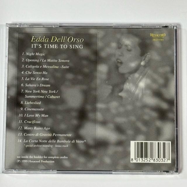 EDDA DELL'ORSO / IT'S TIME TO SING < CD/DVD/ビデオ EDDA DELL'ORSO / IT'S TIME TO SING < CD/DVD/ビデオの