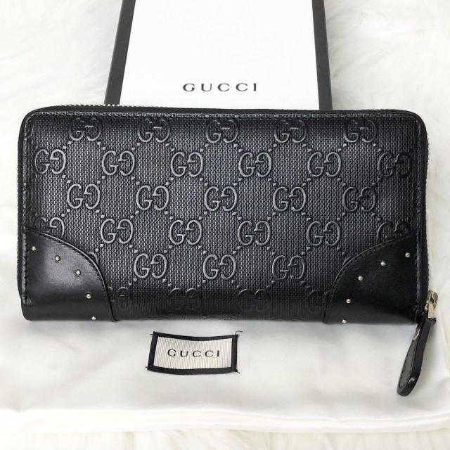 �y�ɔ��i�zGUCCI �O�b�` �����z GG�G���{�X �X�^�b�Y �u���C�g �f�B�A�}���e ���E���h�t�@�X�i�[ �� �u���b�N ���U�[ �� �u�����h�� 