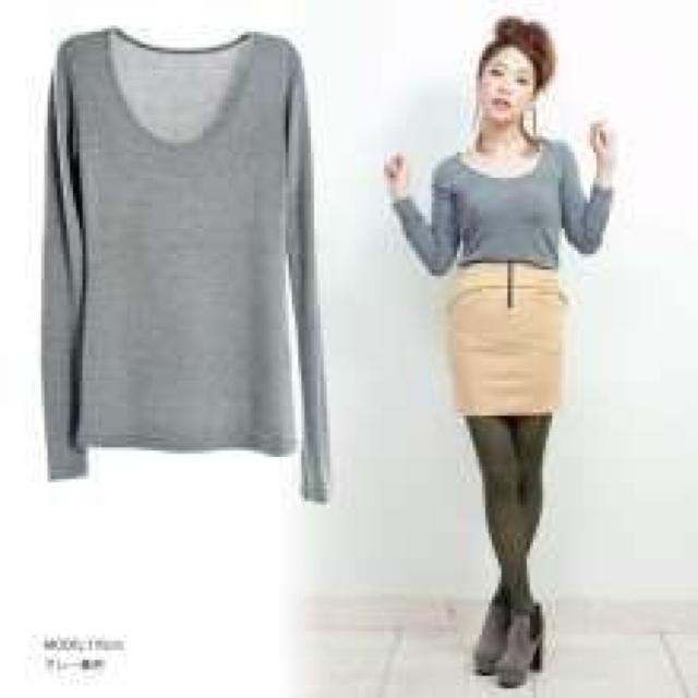 発熱ヒートウェア♪ロングシーズン着回しOK ラウンドネックカットソー グレー < 女性ファッション 発熱ヒートウェア♪ロングシーズン着回しOK ラウンドネックカットソー グレー < 女性ファッションの