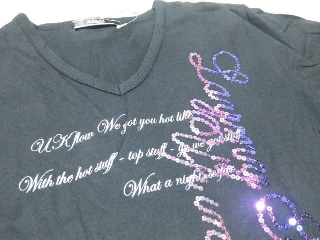 お兄.オラオラ♪グラデーションスパンコール×ラメロゴ刺繍プリントVネックロンT < 男性ファッション お兄.オラオラ♪グラデーションスパンコール×ラメロゴ刺繍プリントVネックロンT < 男性ファッションの