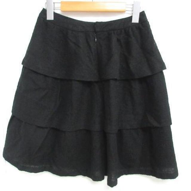 YORKLAND ひざ丈 ウール スカート ブラック 黒 9AR < 女性ファッション  YORKLAND ひざ丈 ウール スカート ブラック 黒 9AR < 女性ファッションの